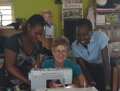 Glenda with with students at School for Life Uganda