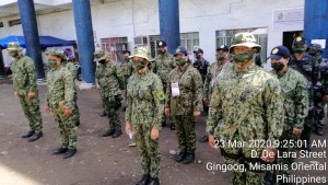 army in uniform and masks