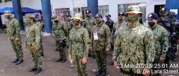 army in uniform and masks