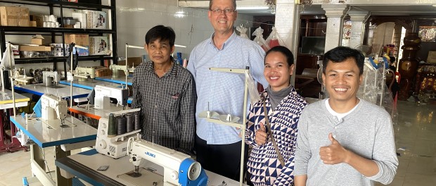 At the Pursat sewing machine shop