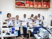Goma workshop & sewng team with new industrial machines