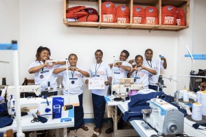 Goma workshop & sewng team with new industrial machines